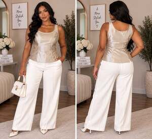 Jessica Howard Champagne Satin Evening Top Size 16 Formal Occasion